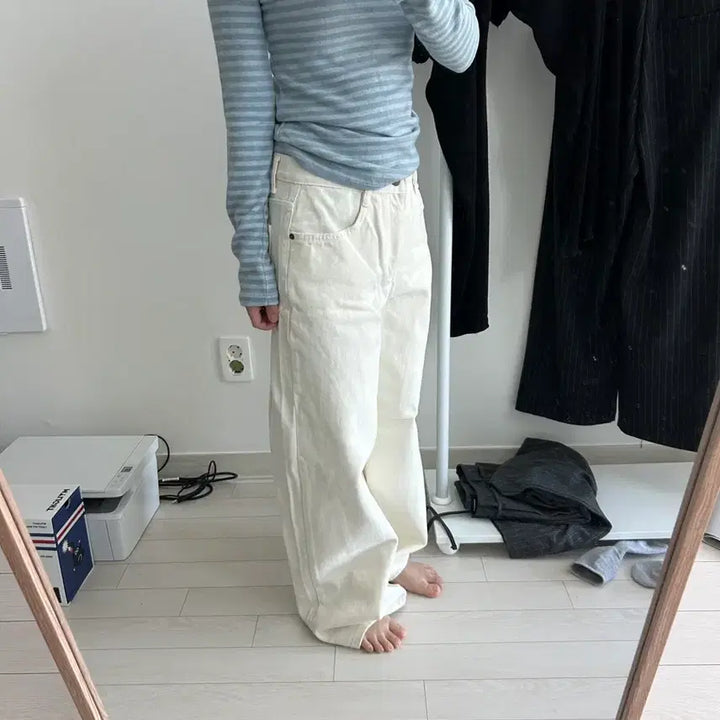 [BUNJANG] Cream Jeans / 에이블리 봄 크림진 청바지 면바지 여자