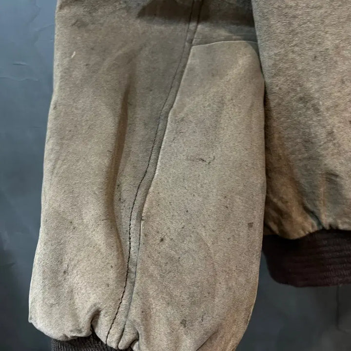 [BUNJANG] Crackers Vintage Leather Bomber Jacket / [L] Crackers 빈티지 돈피 봄버 가죽 자켓