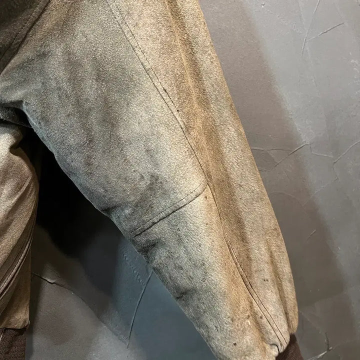 [BUNJANG] Crackers Vintage Leather Bomber Jacket / [L] Crackers 빈티지 돈피 봄버 가죽 자켓