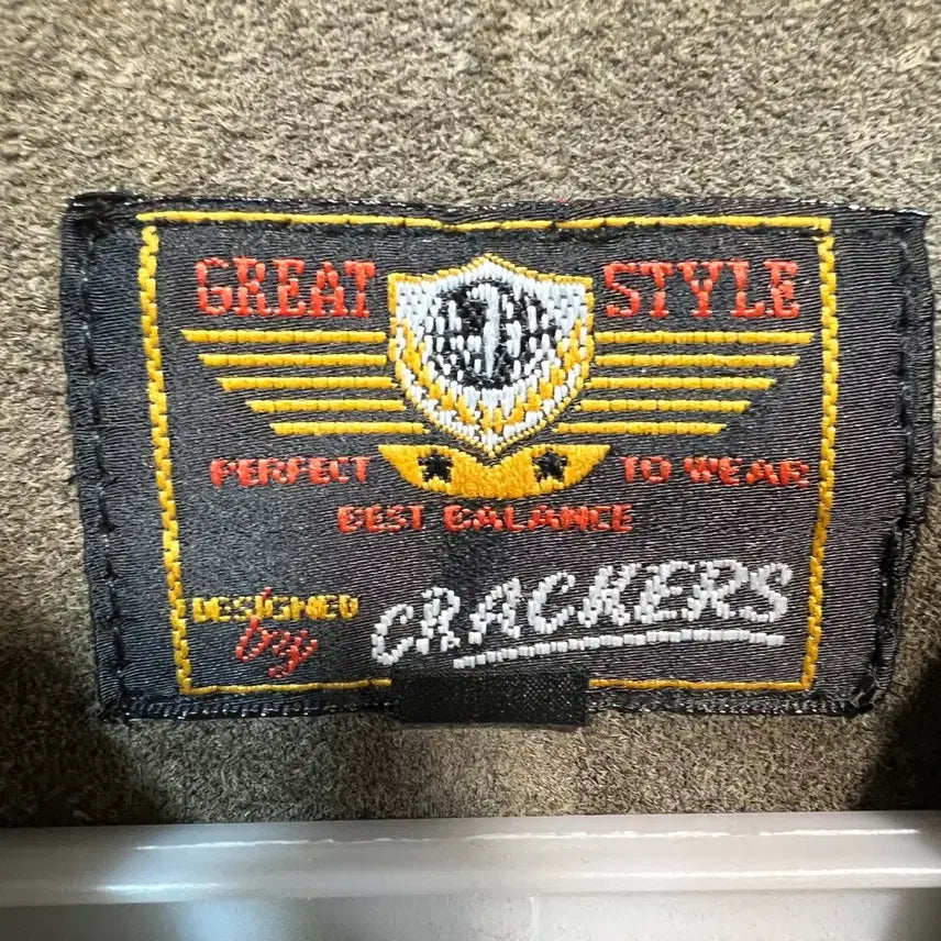 [BUNJANG] Crackers Vintage Leather Bomber Jacket / [L] Crackers 빈티지 돈피 봄버 가죽 자켓