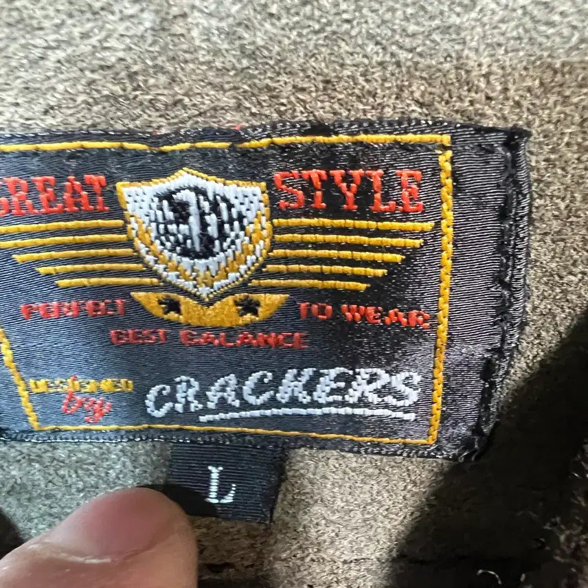 [BUNJANG] Crackers Vintage Leather Bomber Jacket / [L] Crackers 빈티지 돈피 봄버 가죽 자켓