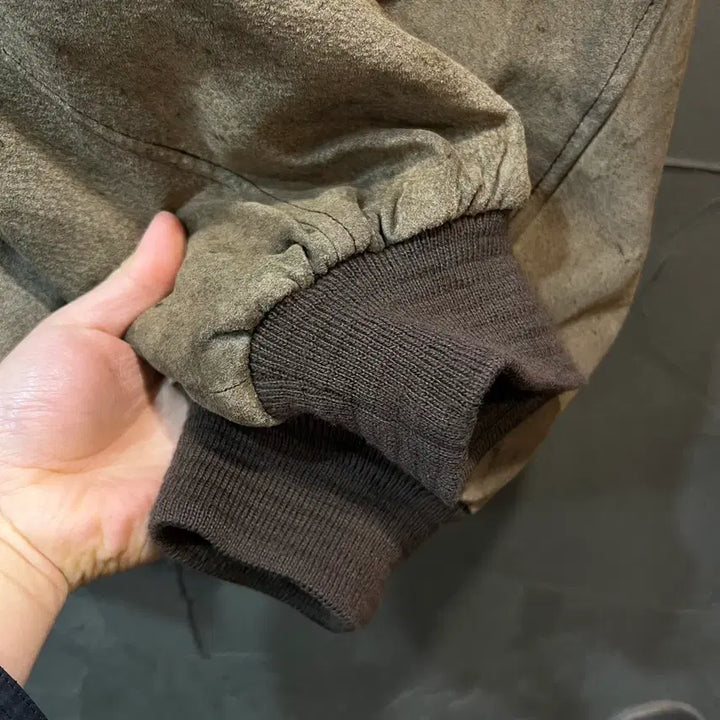 [BUNJANG] Crackers Vintage Leather Bomber Jacket / [L] Crackers 빈티지 돈피 봄버 가죽 자켓