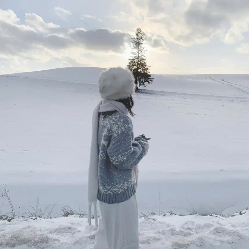 [BUNJANG] Slow and Cowichan Snow Knit Zip-up / 슬로우앤드 코위찬 스노우 니트집업