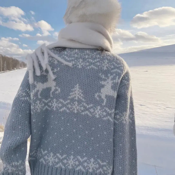 [BUNJANG] Slow and Cowichan Snow Knit Zip-up / 슬로우앤드 코위찬 스노우 니트집업
