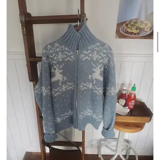[BUNJANG] Slow and Cowichan Snow Knit Zip-up / 슬로우앤드 코위찬 스노우 니트집업