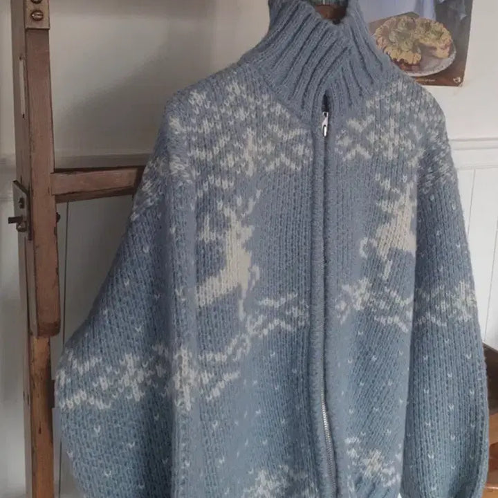 [BUNJANG] Slow and Cowichan Snow Knit Zip-up / 슬로우앤드 코위찬 스노우 니트집업