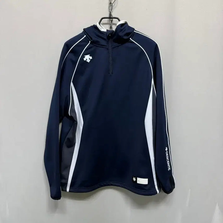 [BUNJANG] Descente Navy Fleece Sports Top 95 / 데상트 네이비 기모 스포츠 상의 반집업 95