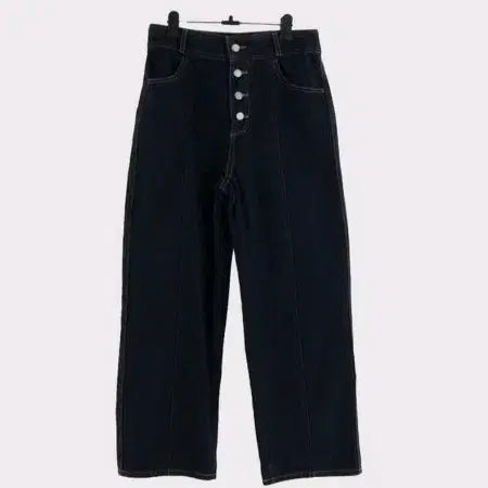 [BUNJANG] GU Button Denim Wide Pants M / GU버튼 데님 와이드 팬츠M