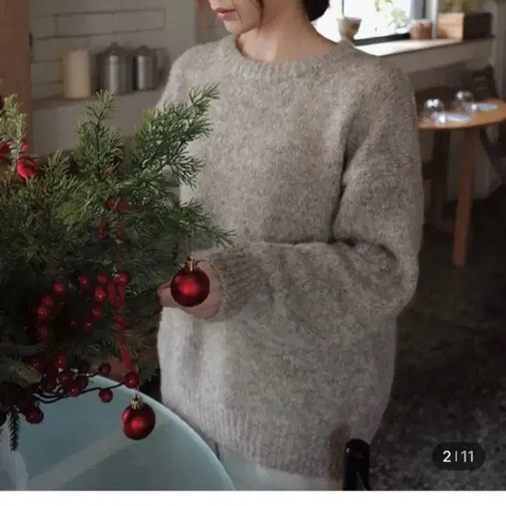 [BUNJANG] Slow and Loose Fit Voca Knit Winter Blue / 슬로우앤드 루즈핏 보카시니트 윈터블루