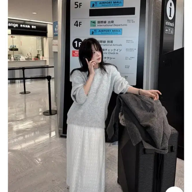 [BUNJANG] Slow and Loose Fit Voca Knit Winter Blue / 슬로우앤드 루즈핏 보카시니트 윈터블루