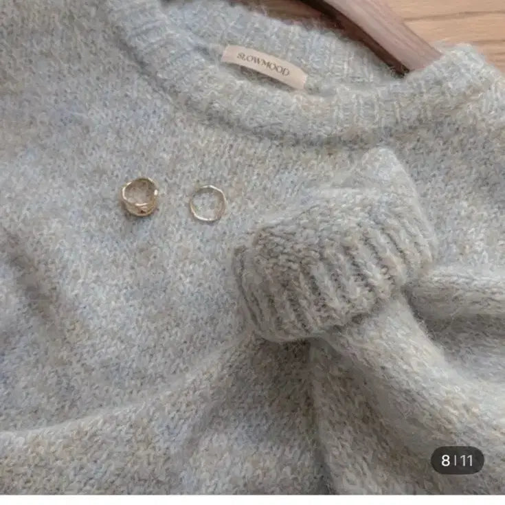 [BUNJANG] Slow and Loose Fit Voca Knit Winter Blue / 슬로우앤드 루즈핏 보카시니트 윈터블루