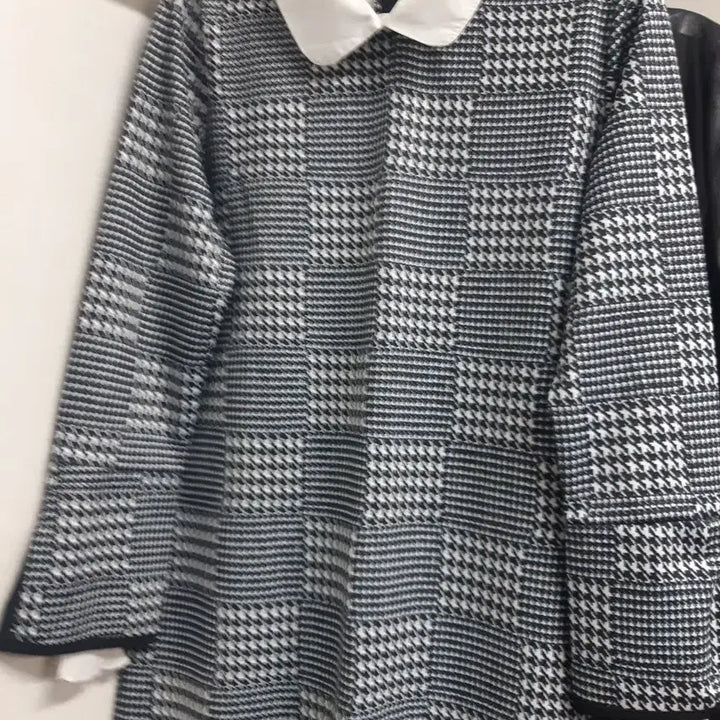 [BUNJANG] Houndstooth Check Short Sleeve Dress / 하운드투스 체크 반팔 원피스 새상품