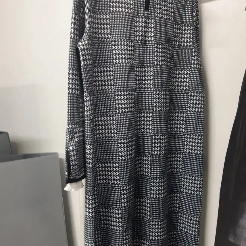 [BUNJANG] Houndstooth Check Short Sleeve Dress / 하운드투스 체크 반팔 원피스 새상품