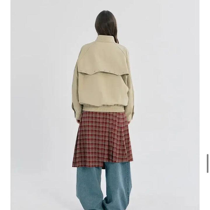 [BUNJANG] Offi Studio Stud Two-Way Baracuta Jacket Beige / 오피쉬 스터드 투웨이 바라쿠타 자켓 베이지