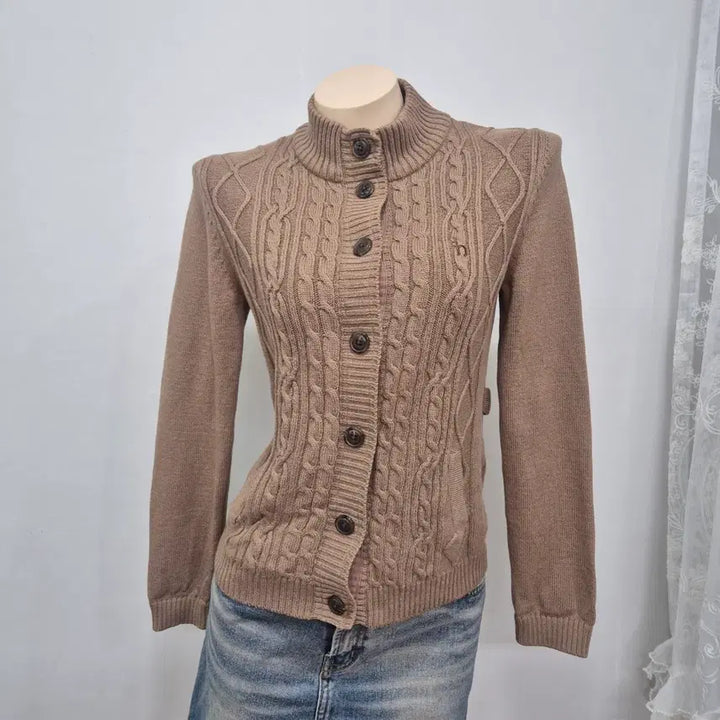 [BUNJANG] Hazzys Cable Knit Cardigan / 헤지스 케이블 니트 가디건