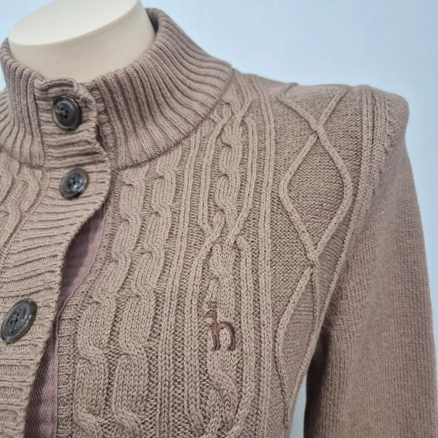 [BUNJANG] Hazzys Cable Knit Cardigan / 헤지스 케이블 니트 가디건