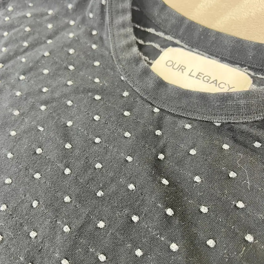 [BUNJANG] Our Legacy Melange Jacquard Dot Black T-shirt / 아워레가시  멜란지 자카드 도트 블랙 티셔츠