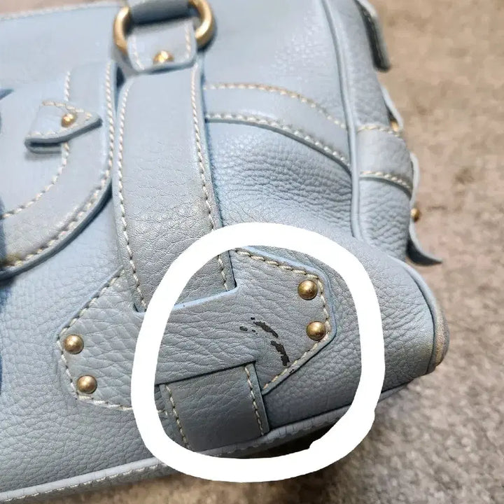 [BUNJANG] Celine CE00/35 Leather Tote Bag / 셀린느 CE00/35 연하늘 레더 토트백 -정품