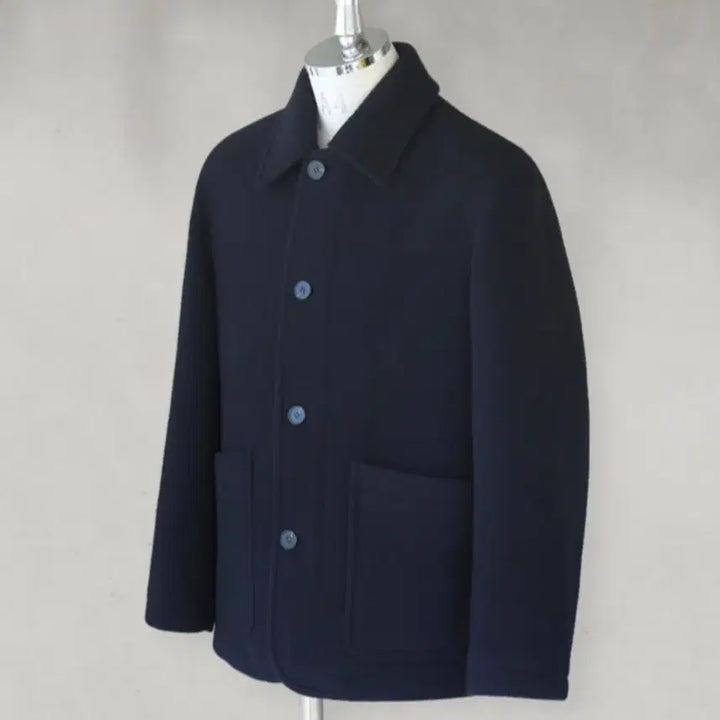 [BUNJANG] Hazzys Navy Half Coat / 헤지스 네이비 하프코트