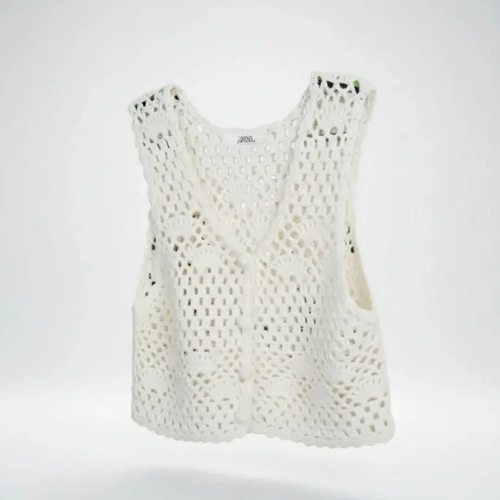 [BUNJANG] Again.us Lace Punching Vest / 여성55/ again.us 레이스 펀칭 조끼 21-53