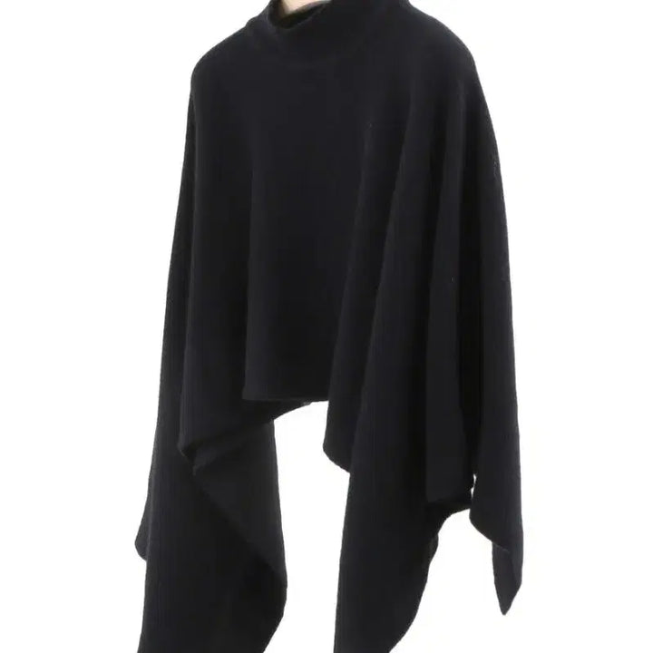 [BUNJANG] Cashmere Knit Shawl Cape Black / (새상품) 캐시미어 니트 숄 머플러 케이프 블랙