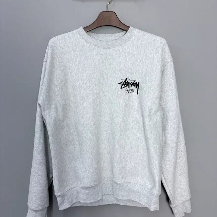 [BUNJANG] Stussy Stock Paris Crewneck Ash Heather A3545 / 스투시 스탁파리 크루넥 애쉬헤더 A3545