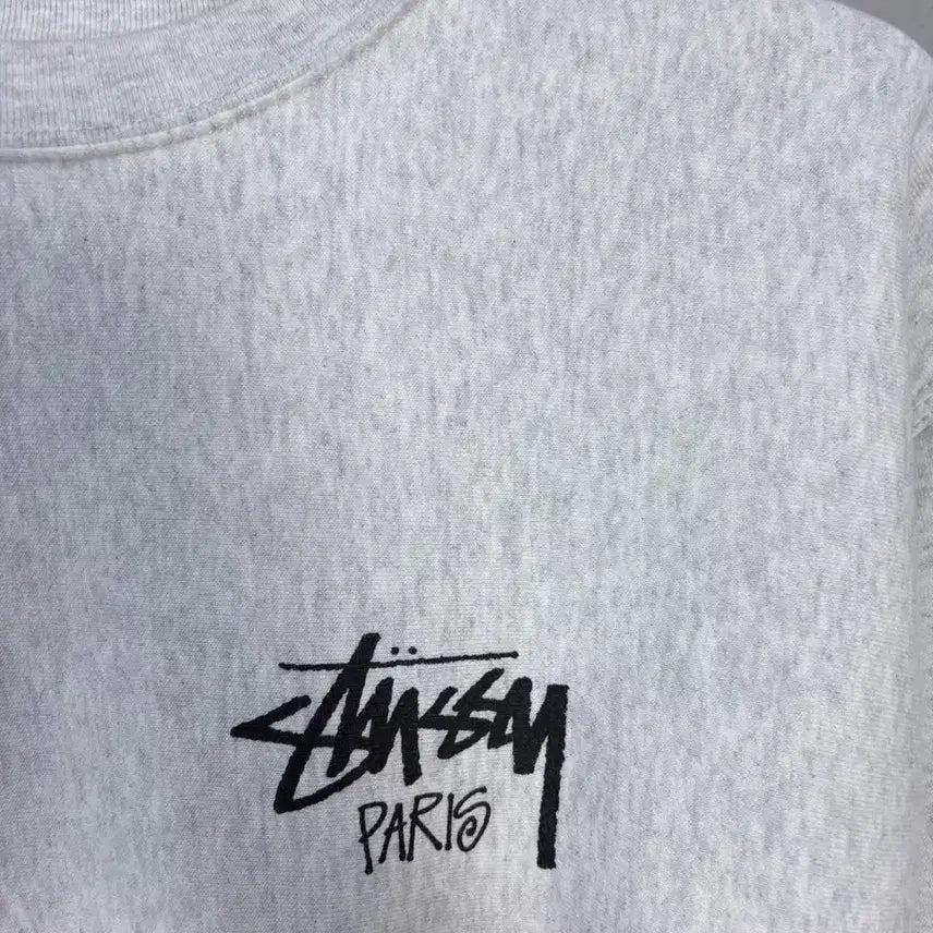 [BUNJANG] Stussy Stock Paris Crewneck Ash Heather A3545 / 스투시 스탁파리 크루넥 애쉬헤더 A3545