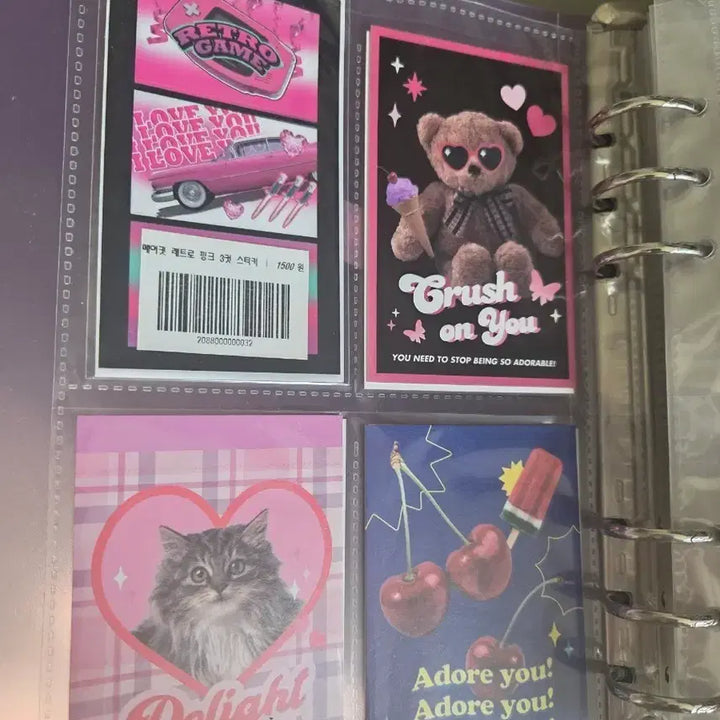 [BUNJANG] Retro/Cat/Teddy Bear Sticker Set / 다꾸 스티커 4종 세트 (레트로/고양이/테디베어)