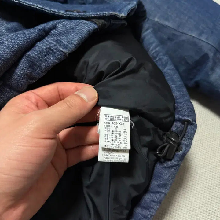 [BUNJANG] North Face 700 Denim Goose Down Padded Jacket / 노스페이스 화이트라벨 700 데님 구스다운 패딩