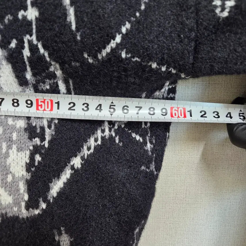 [BUNJANG] Black Pattern Cardigan (F) / 여성 블랙 패턴 노버튼 가디건 F