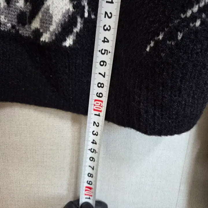 [BUNJANG] Black Pattern Cardigan (F) / 여성 블랙 패턴 노버튼 가디건 F