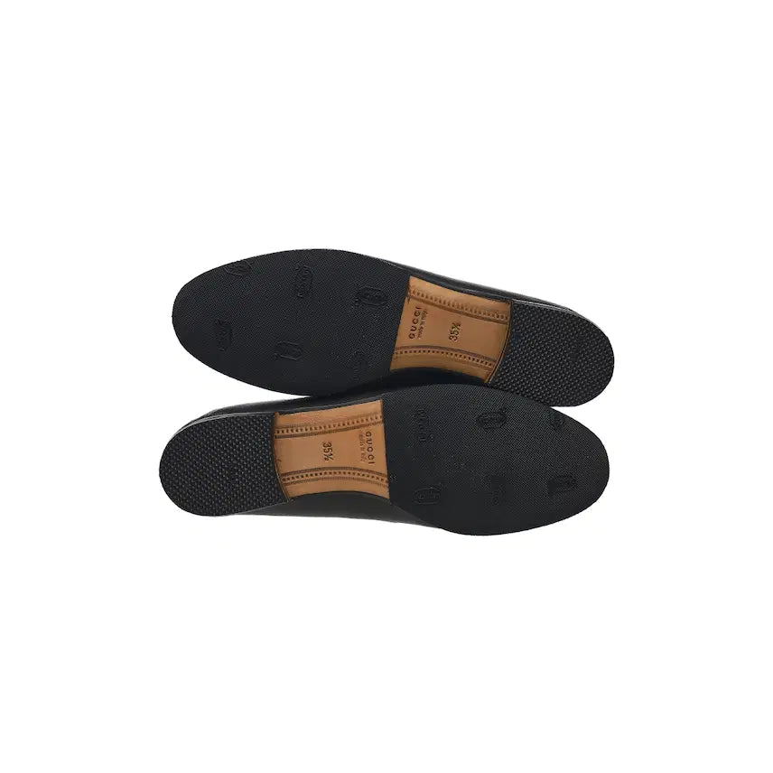 [BUNJANG] Gucci Horsebit Leather Loafers - Black / (W) 구찌 힐 폴드 홀스빗 레더 로퍼 블랙