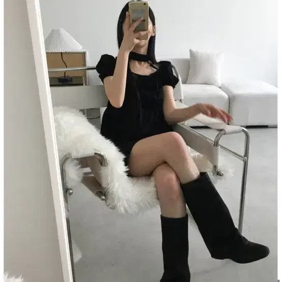 [BUNJANG] Noviaka Choker Puff Blouse / 노비야카 초커 퍼프 블라우스