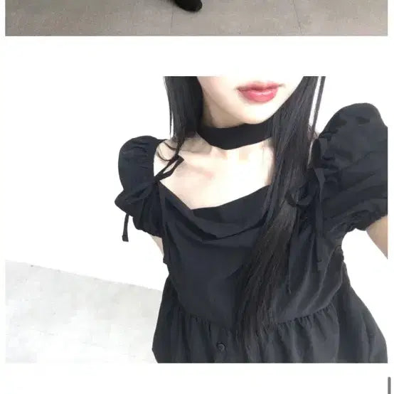 [BUNJANG] Noviaka Choker Puff Blouse / 노비야카 초커 퍼프 블라우스