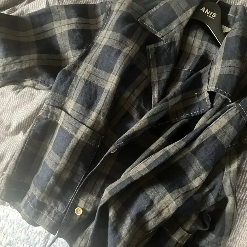[BUNJANG] Vintage Check Shirt Cardigan Jacket Blazer / 빈티지 체크 남방 가디건 자켓 블레이저