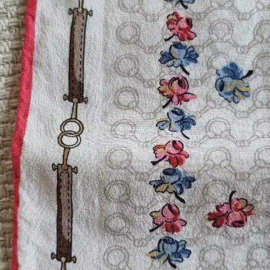 [BUNJANG] Celine Silk Scarf Floral Pattern / 셀린느 정품  실크 스카프 플라워 패턴