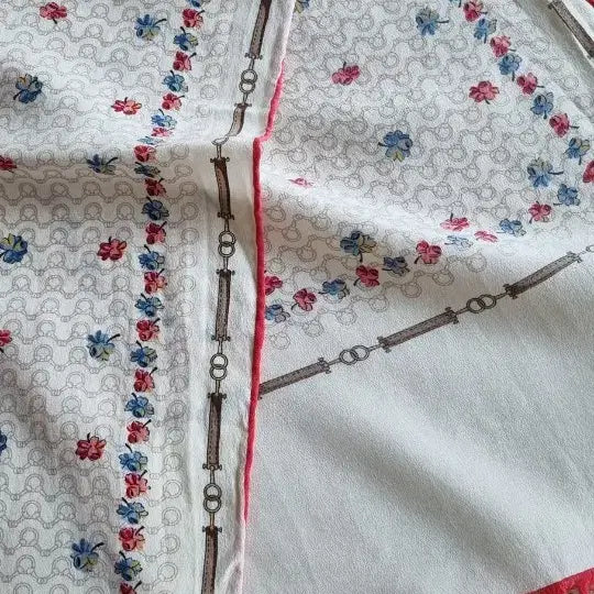 [BUNJANG] Celine Silk Scarf Floral Pattern / 셀린느 정품  실크 스카프 플라워 패턴