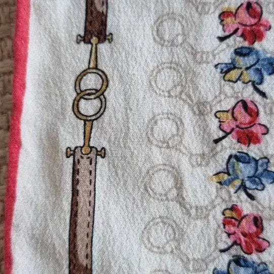 [BUNJANG] Celine Silk Scarf Floral Pattern / 셀린느 정품  실크 스카프 플라워 패턴