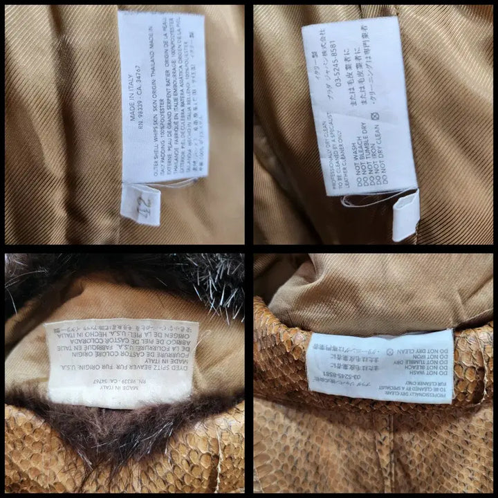 [BUNJANG] Miu Miu Snake Skin Mink Trim Coat / (정품)미우미우 뱀피 무늬 밍크 트리밍 여성 코트