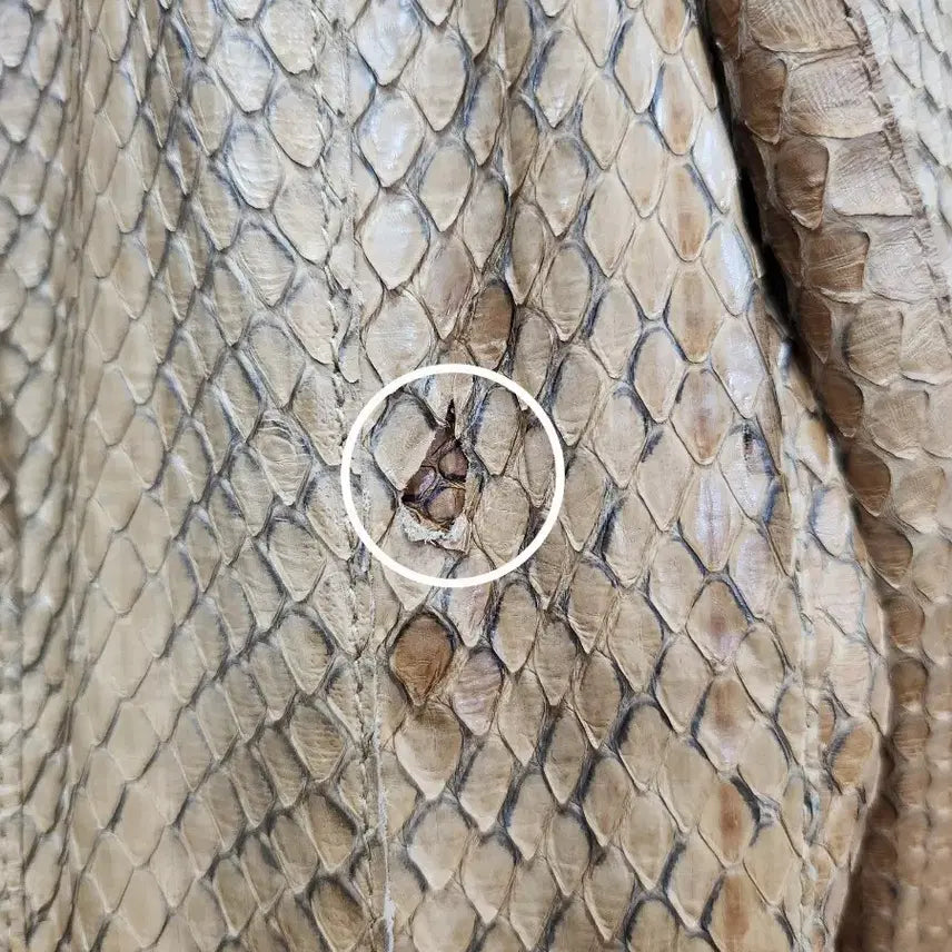 [BUNJANG] Miu Miu Snake Skin Mink Trim Coat / (정품)미우미우 뱀피 무늬 밍크 트리밍 여성 코트