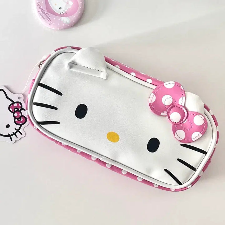[BUNJANG] Hello Kitty Dot Pattern Pouch Pencil Case / 도트 키티 파우치 필통 일본정품 고전헬로키티 레트로