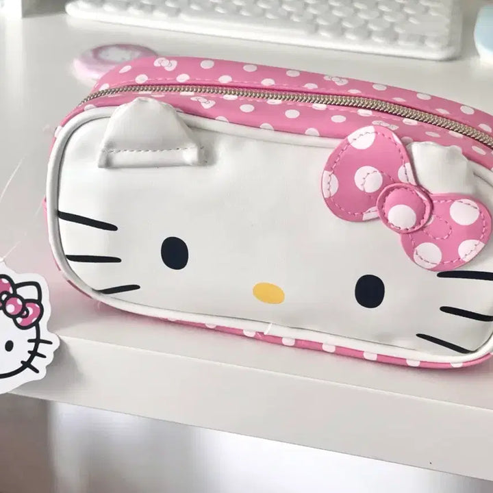 [BUNJANG] Hello Kitty Dot Pattern Pouch Pencil Case / 도트 키티 파우치 필통 일본정품 고전헬로키티 레트로