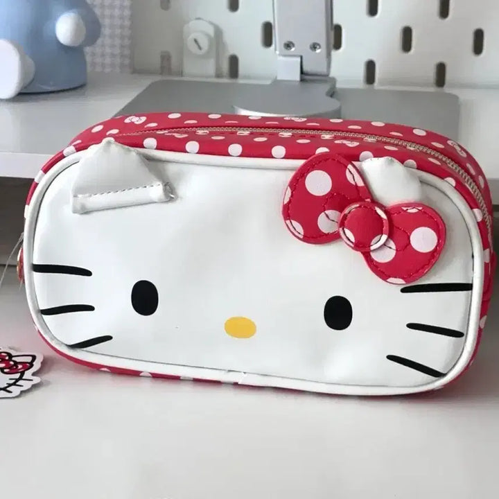 [BUNJANG] Hello Kitty Dot Pattern Pouch Pencil Case / 도트 키티 파우치 필통 일본정품 고전헬로키티 레트로