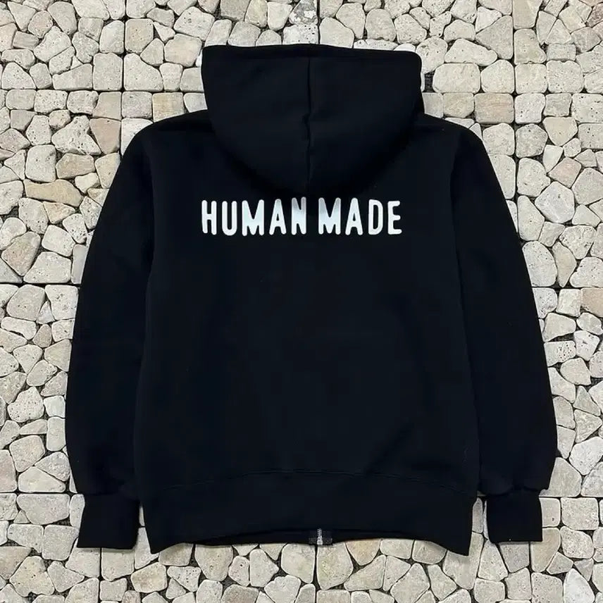 [BUNJANG] Human Made Black Heart Embroidery Hoodie Zip-up / 휴먼메이드 하트 자수 블랙 후드집업