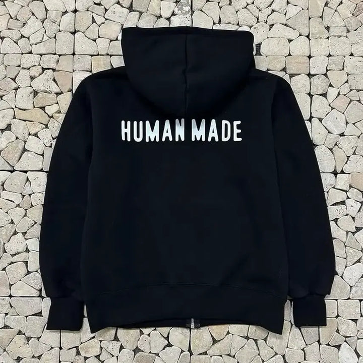 [BUNJANG] Human Made Black Heart Embroidery Hoodie Zip-up / 휴먼메이드 하트 자수 블랙 후드집업
