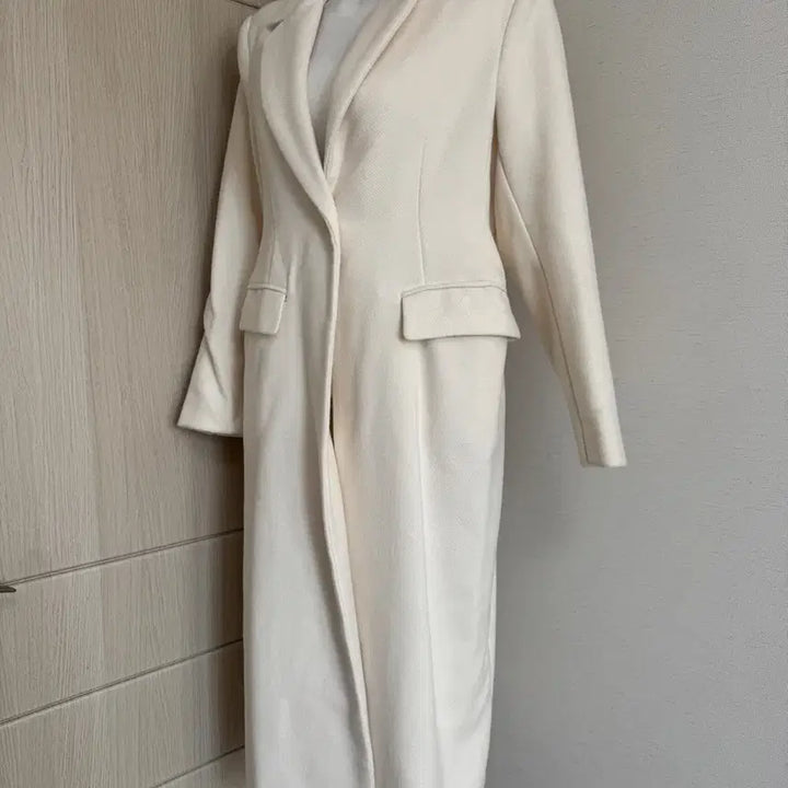 [BUNJANG] Ivory Long Coat / 새상품) 아이보리 원버튼 롱 코트