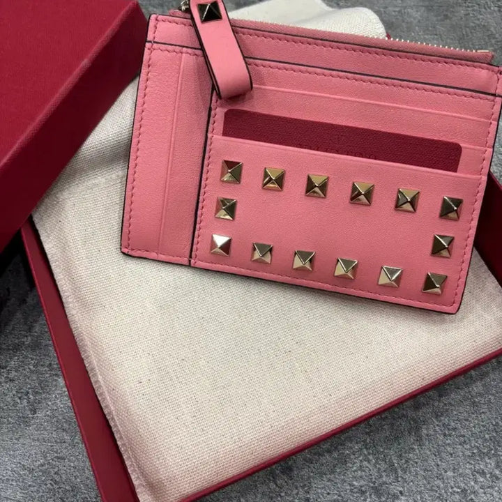 [BUNJANG] Valentino Rockstud Card Wallet / (새상품)발렌티노 락스터드 카드지갑 핑크 베이비메탈클럽 갸루지갑
