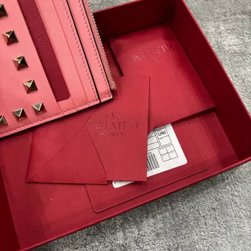 [BUNJANG] Valentino Rockstud Card Wallet / (새상품)발렌티노 락스터드 카드지갑 핑크 베이비메탈클럽 갸루지갑