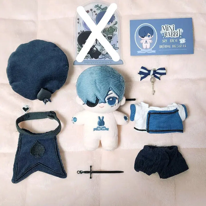 [BUNJANG] Black Butler Ciel Custom 10cm Plush Doll + Outfit Set / 흑집사 시엘 속성 10cm 솜인형+의상 세트 양도 판매 10깅