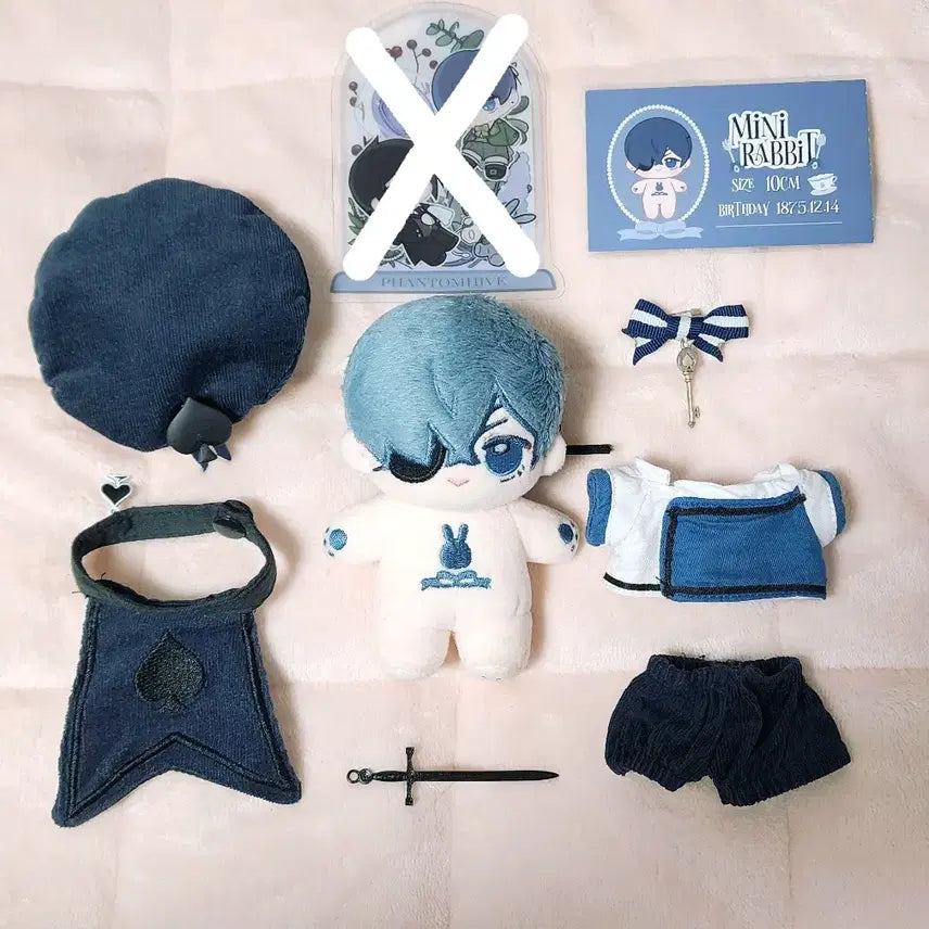 [BUNJANG] Black Butler Ciel Custom 10cm Plush Doll + Outfit Set / 흑집사 시엘 속성 10cm 솜인형+의상 세트 양도 판매 10깅